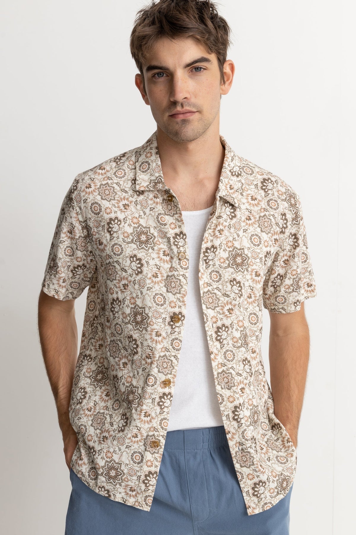 Raya Paisley Short Sleeve - NATURAL