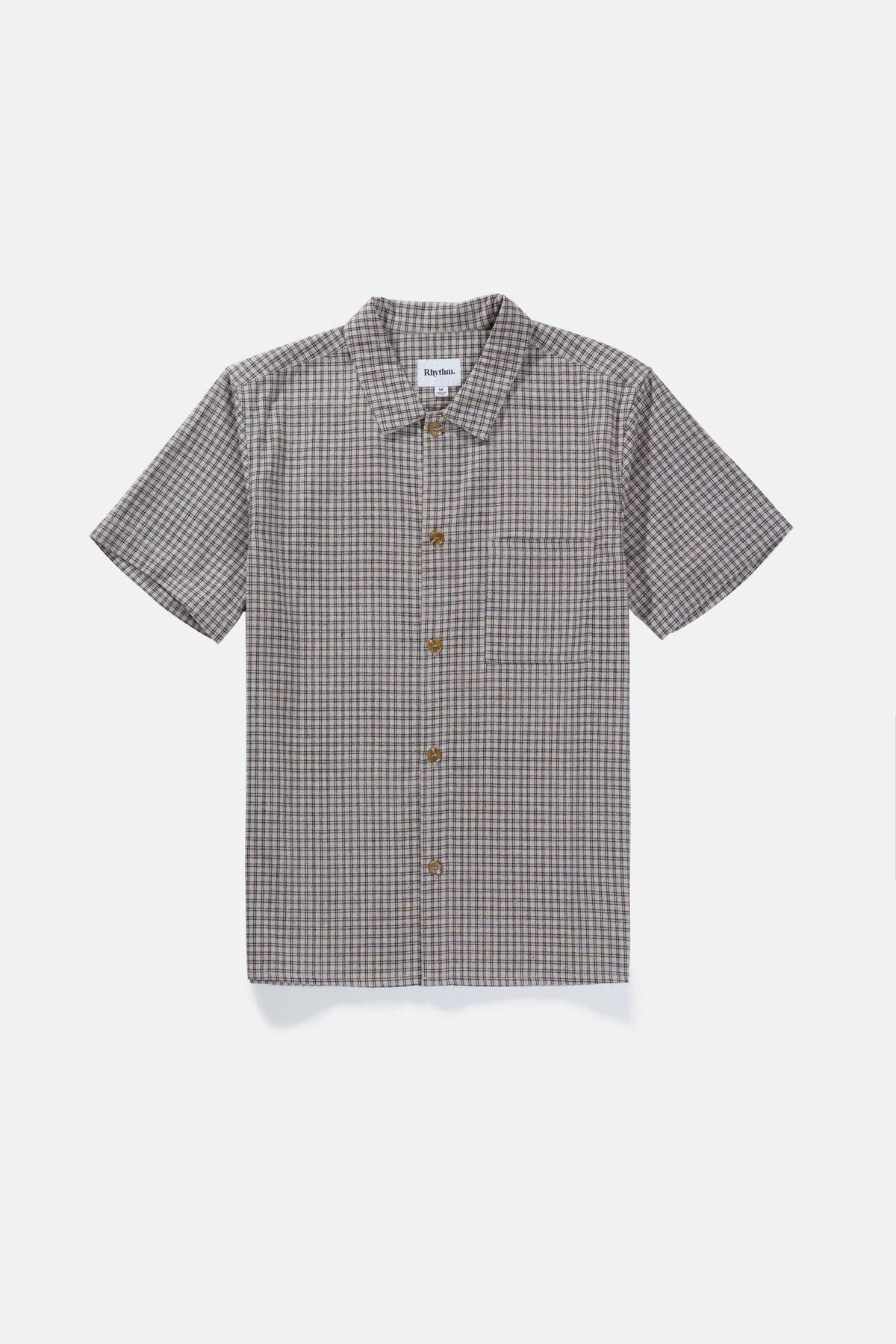 Linen Check Short Sleeve - SAND