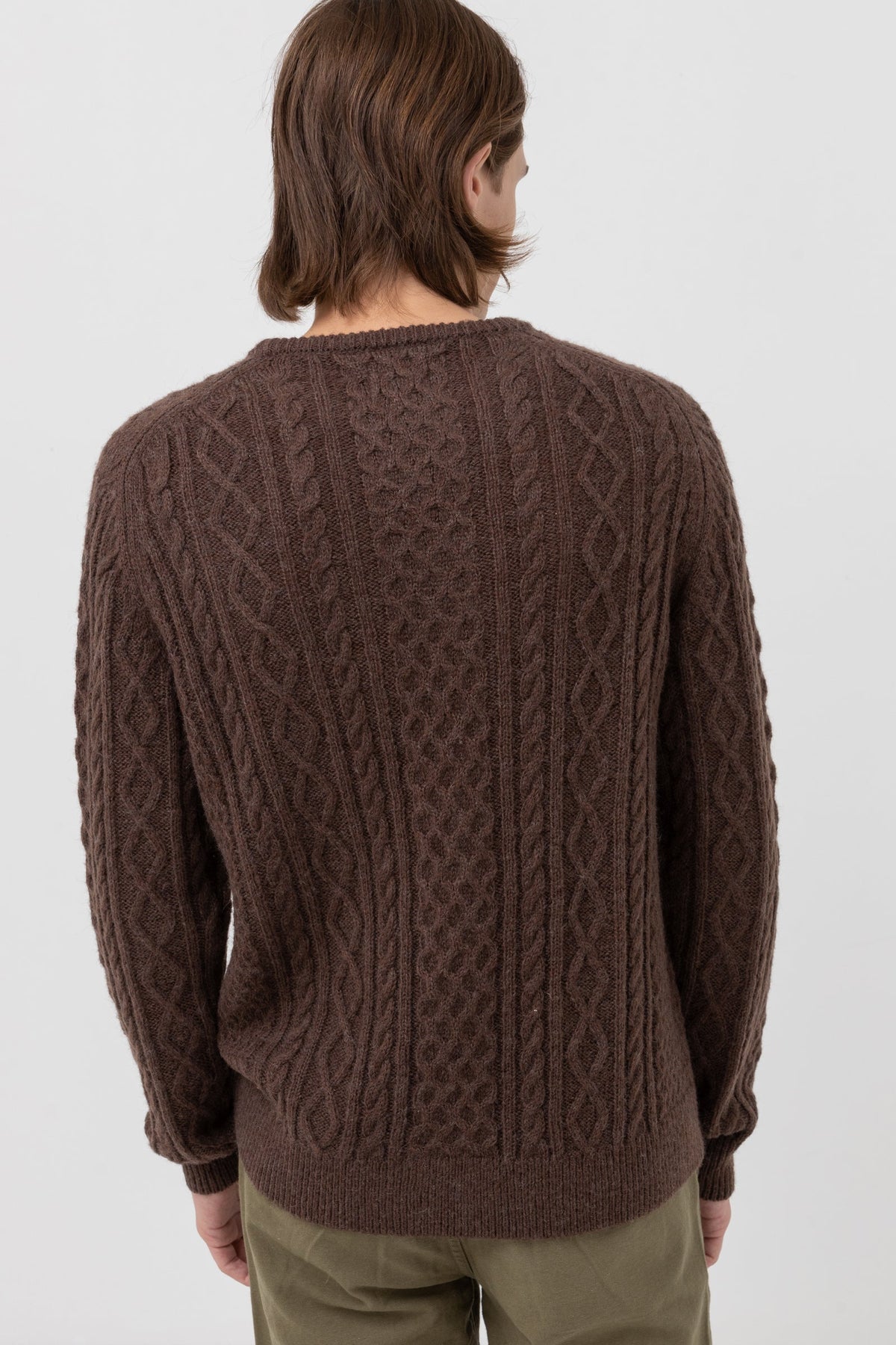 Mohair Fishermans Knit - BROWN
