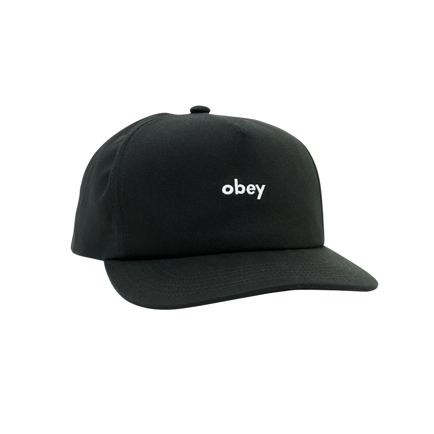 Lowercase 5-Panel Snapback - BLACK