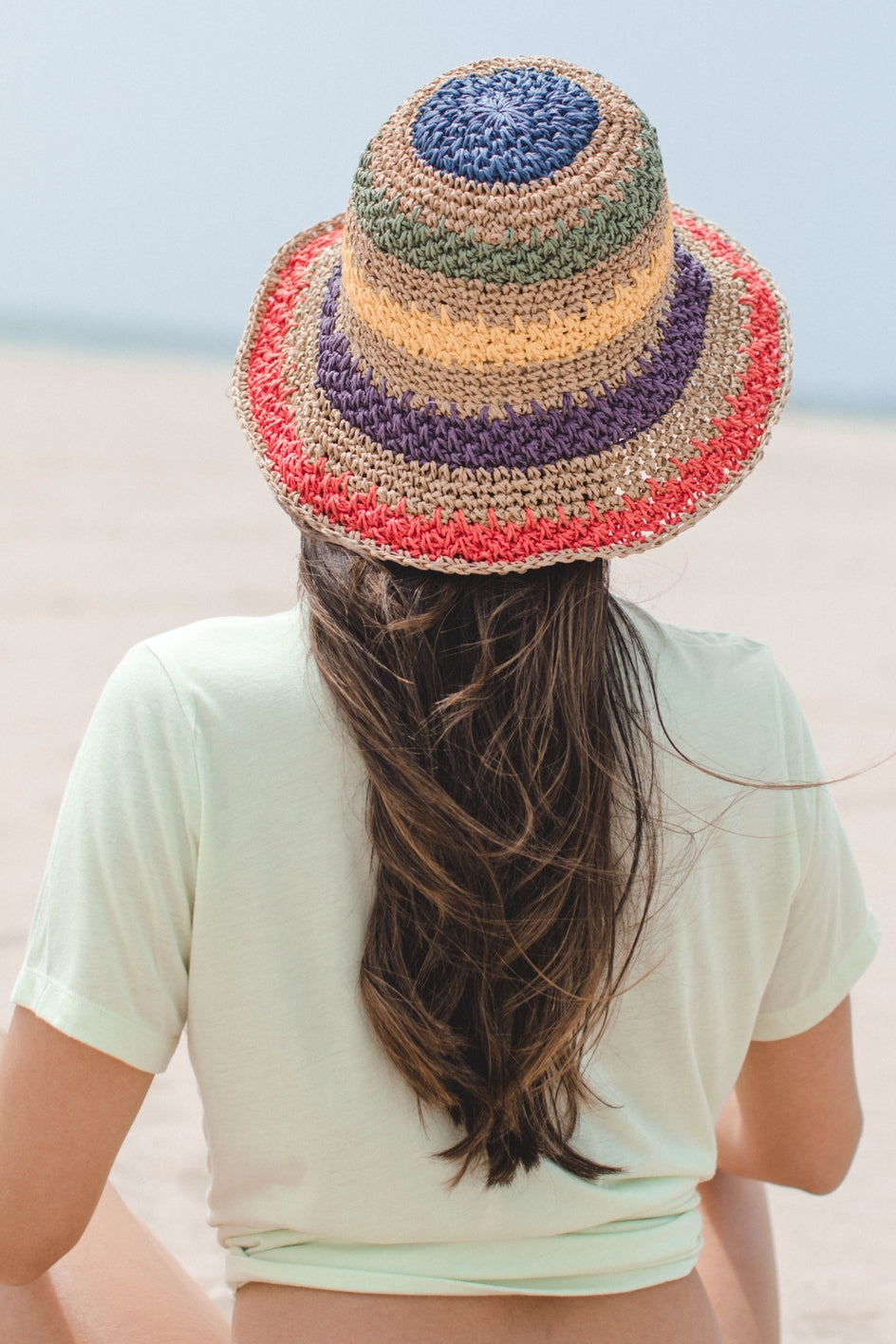 Floppy Straw Hat - RAINBOW