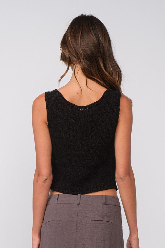 Samia Sweater Tank - BLACK