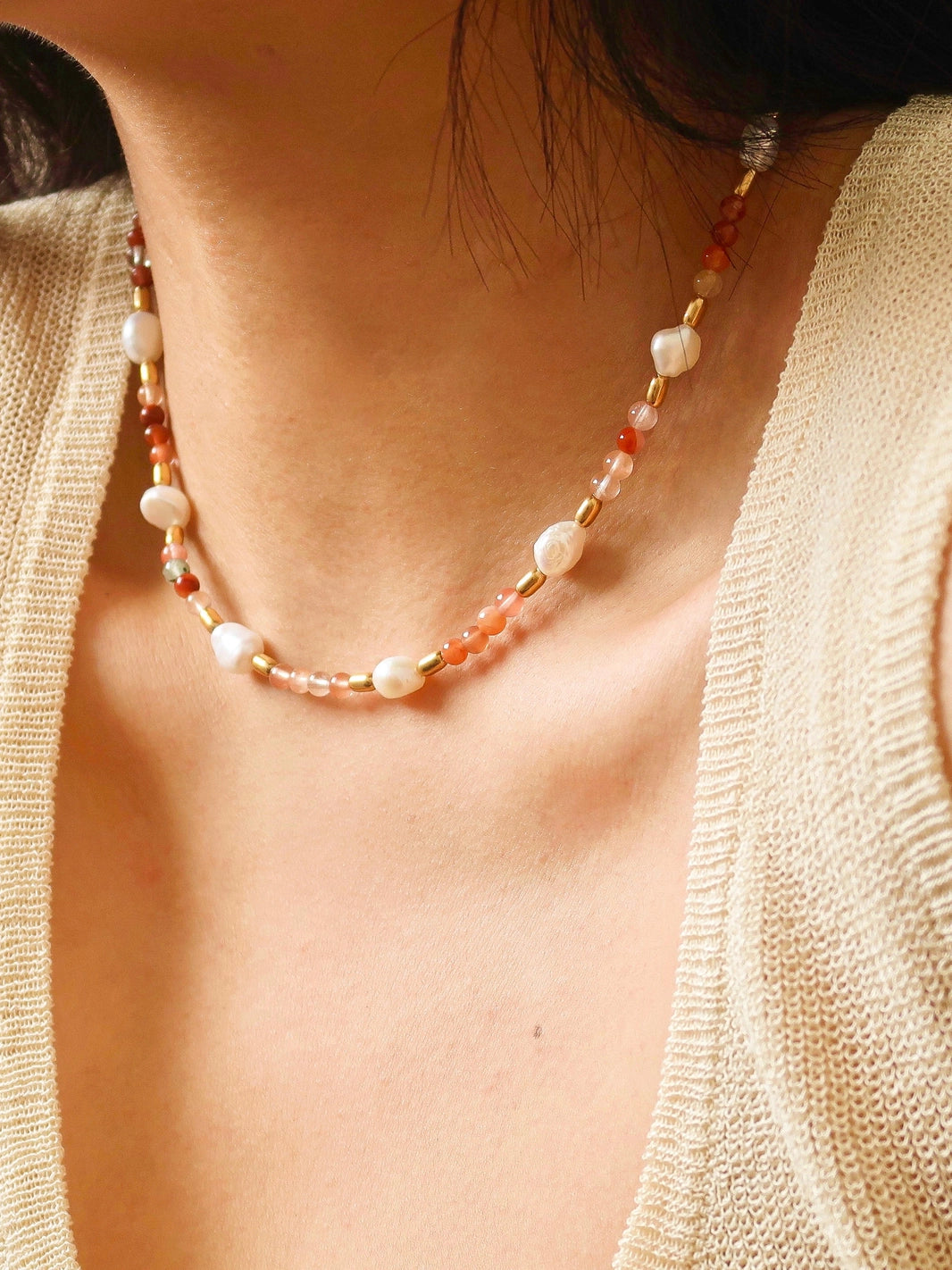 Handmade Boho Bead/Pearl Necklace - JOLIN ROSE