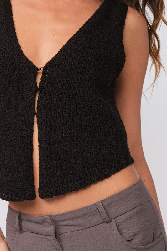 Samia Sweater Tank - BLACK