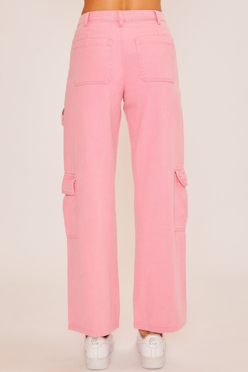 Colette Denim Cargo Pants - PINK