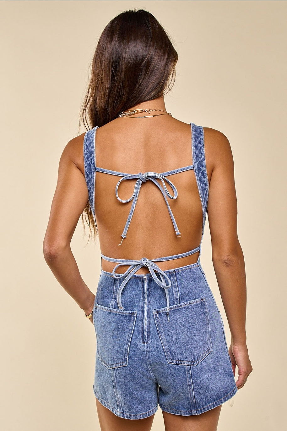 Double Take Romper - DENIM
