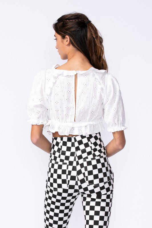Blooming Crop Top - BRIGHT WHITE