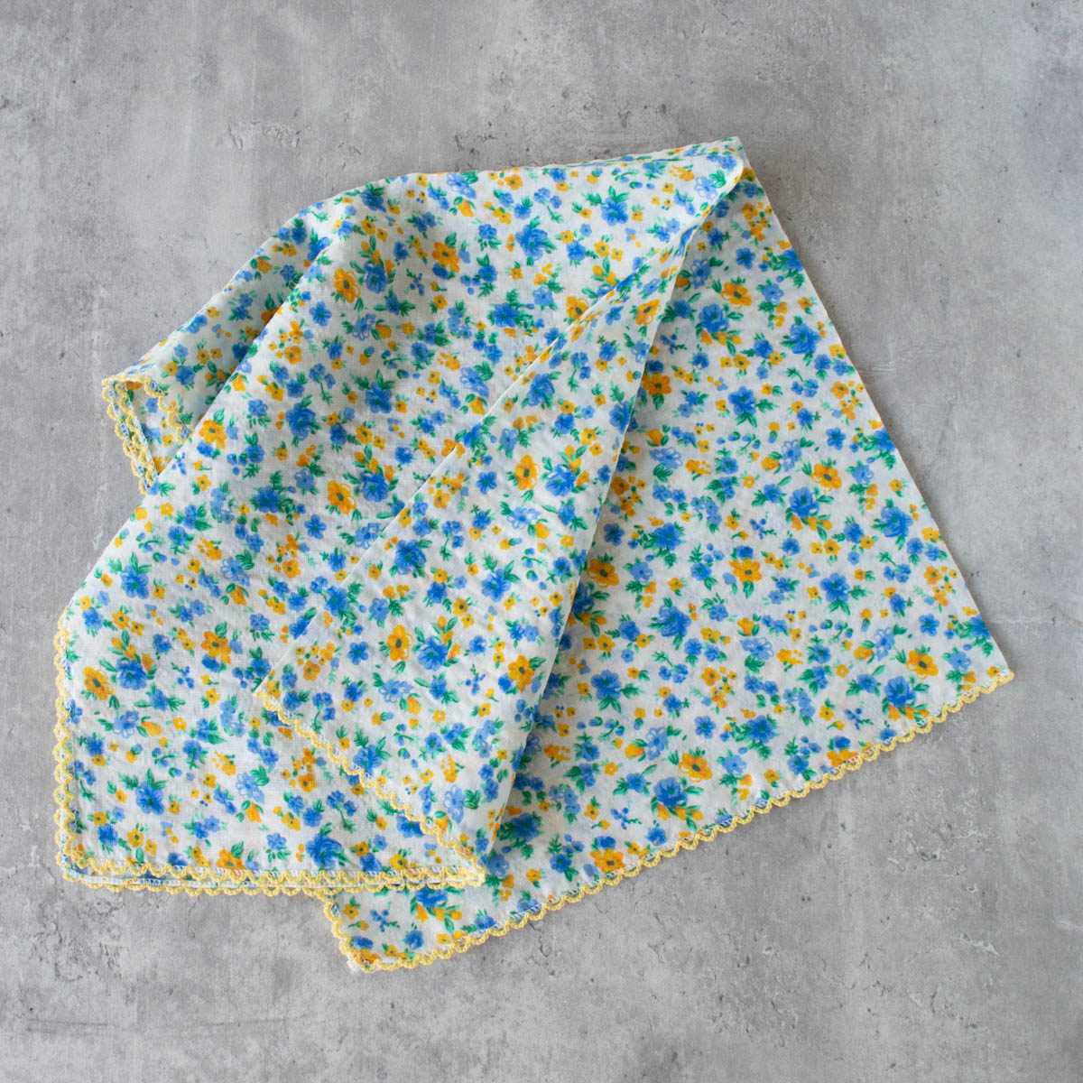 Mini Floral Square Scarf - BLUE