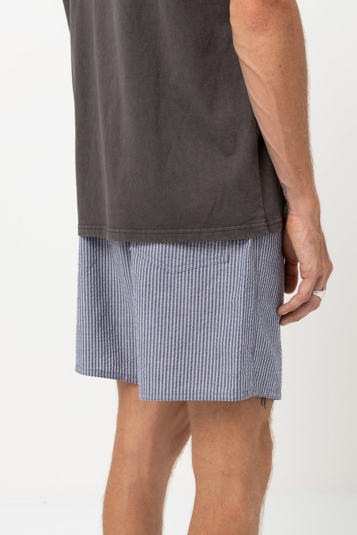 Seersucker Stripe Jam - BLUE