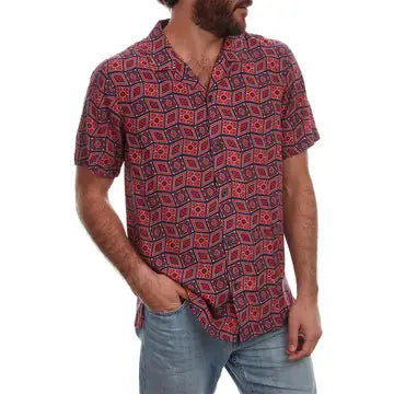 Zane Button Front Shirt - ROYAL