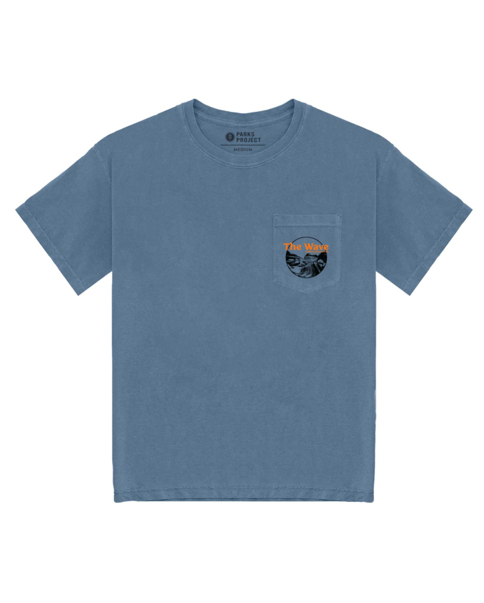 Wave Puff Pocket Tee - STONE BLUE