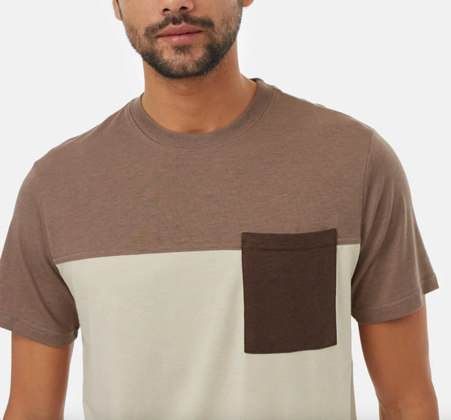 Blocked Pocket Tee - FOSSIL