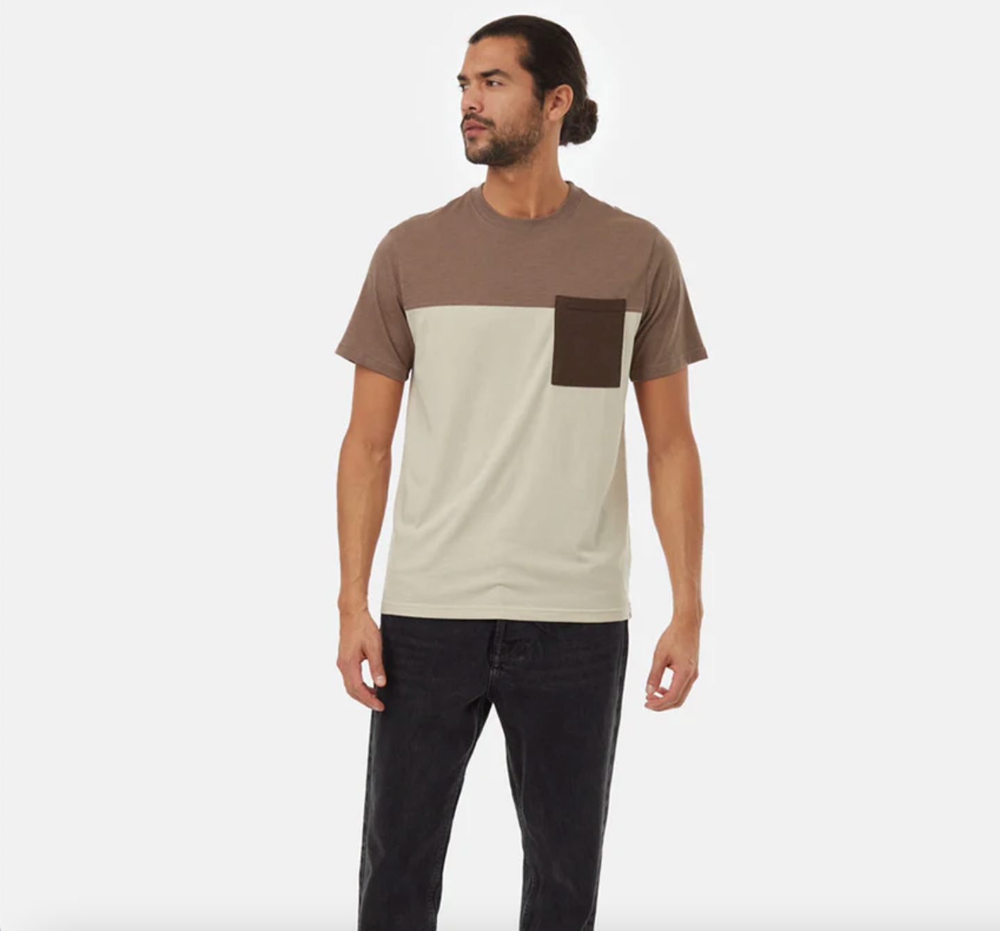 Blocked Pocket Tee - FOSSIL