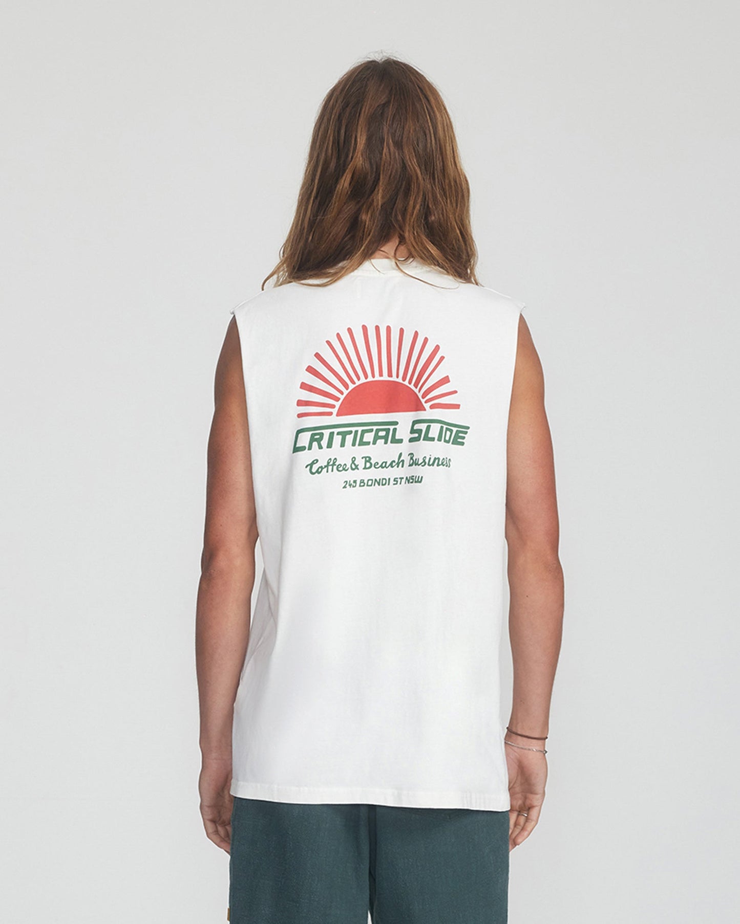 Rising Sun Muscle Tee - VINTAGE WHITE