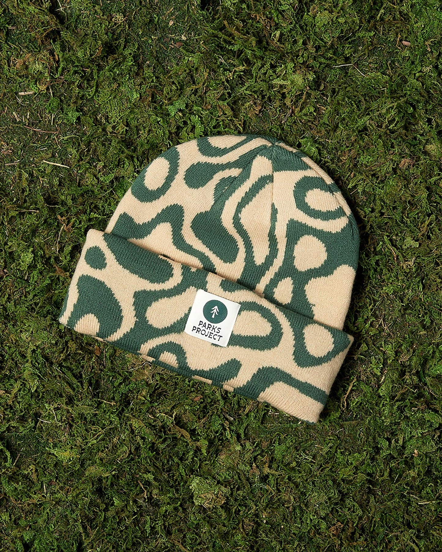 Yellowstone Geysers Intarsia Beanie - GREEN