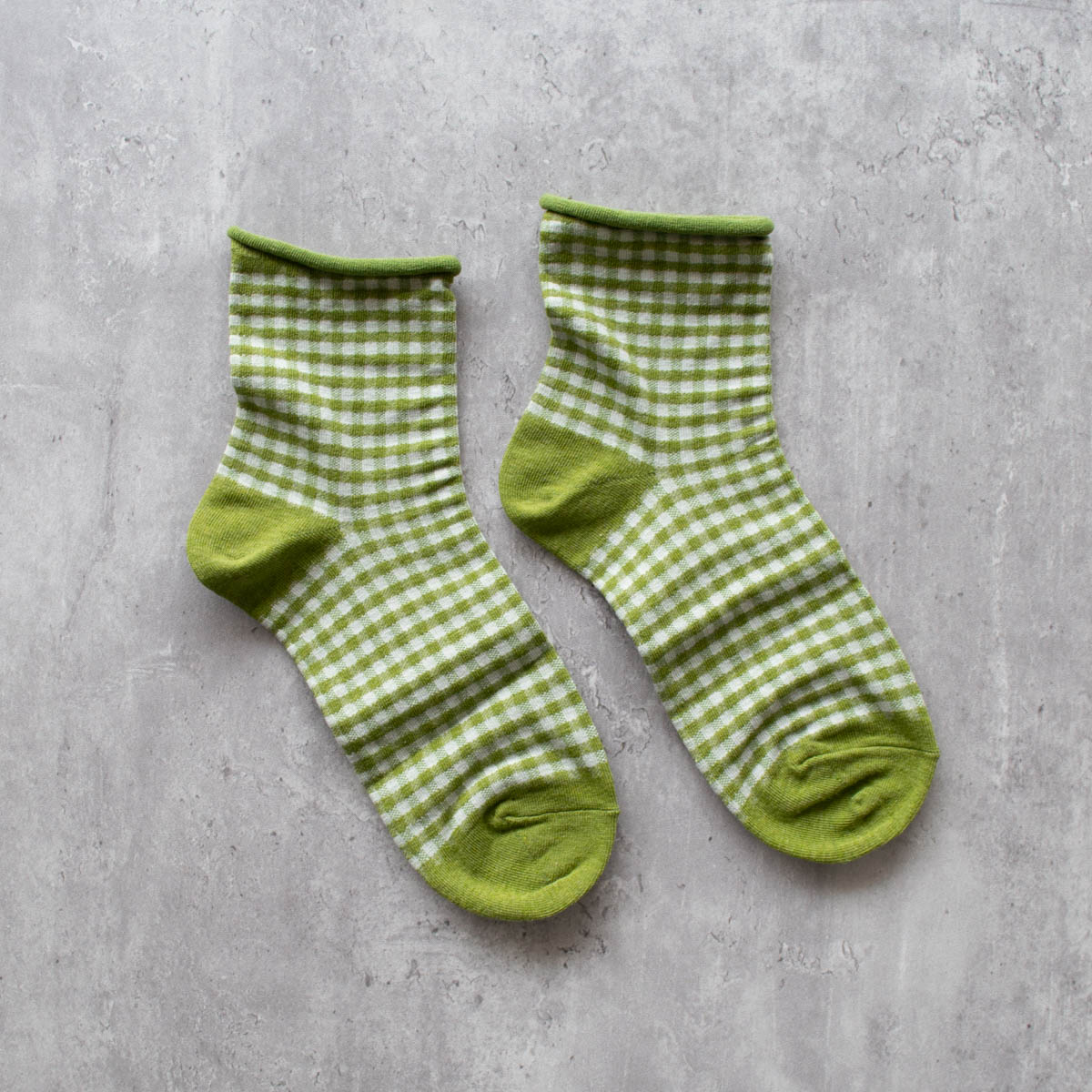 Picnic Midi Crew Socks - OLIVE