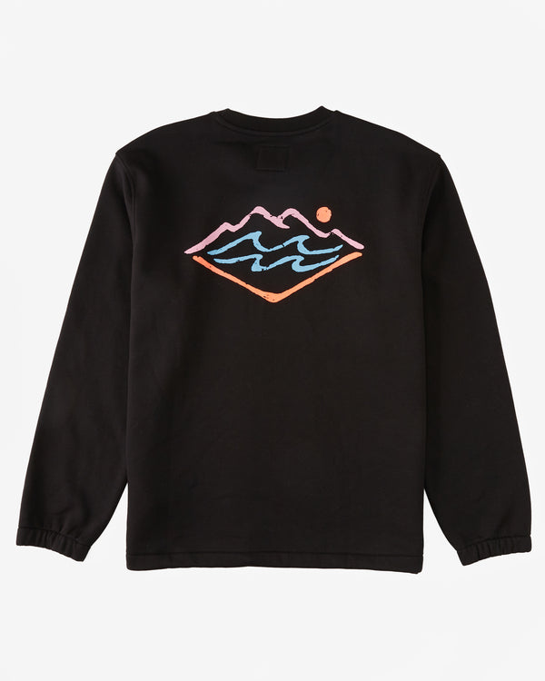 Compass Crewneck Sweatshirt - BLACK
