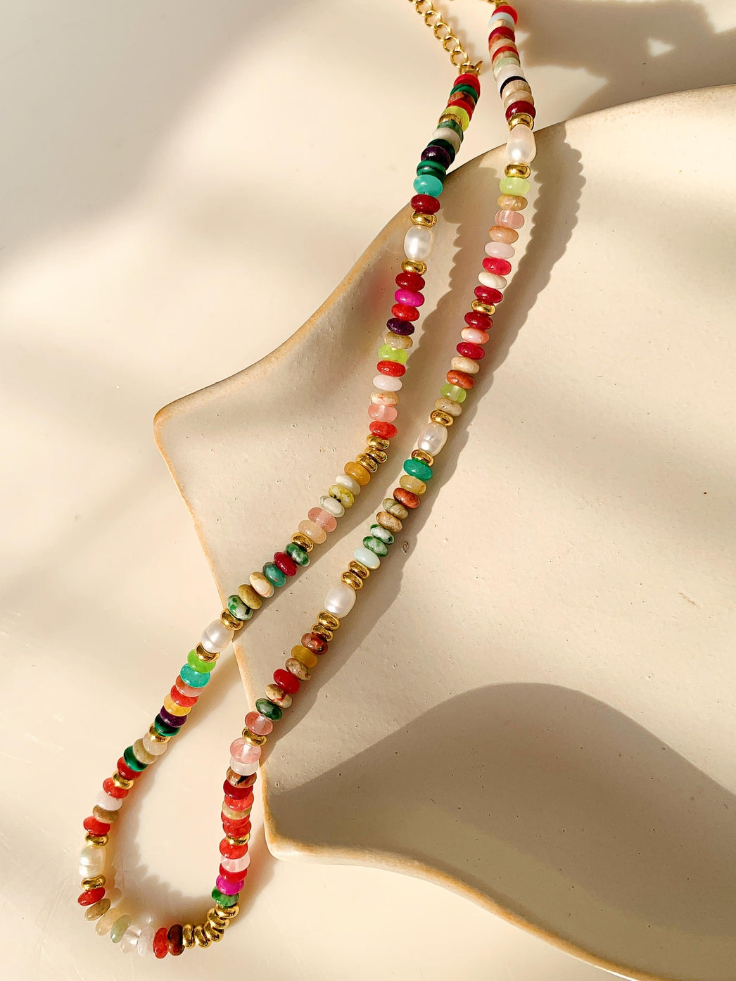 Sunny Boho Beaded Necklace - 15"