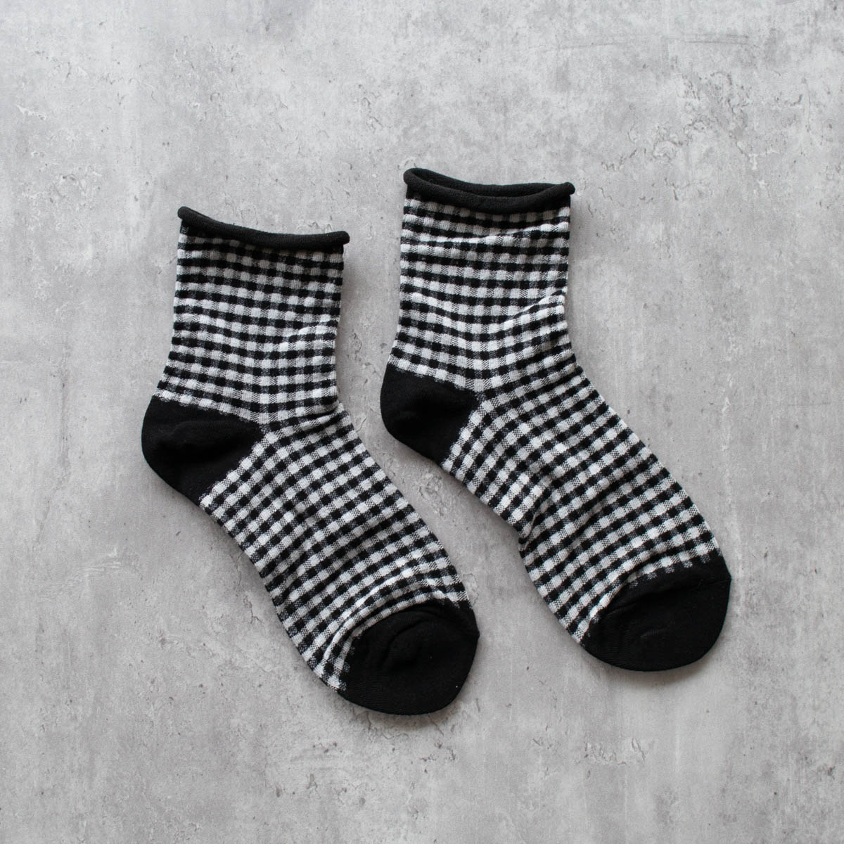 Picnic Midi Crew Socks - BLACK