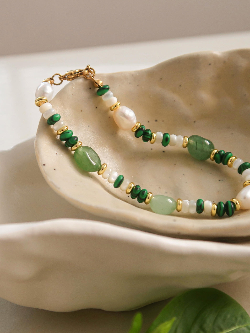 Handmade Boho Bead Bracelet - FAYE GREEN