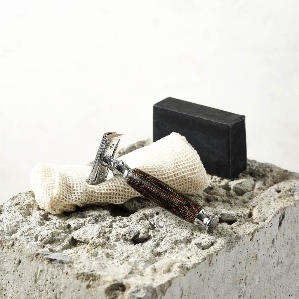 Bamboo Safety Razor & Blades - DARK WOOD