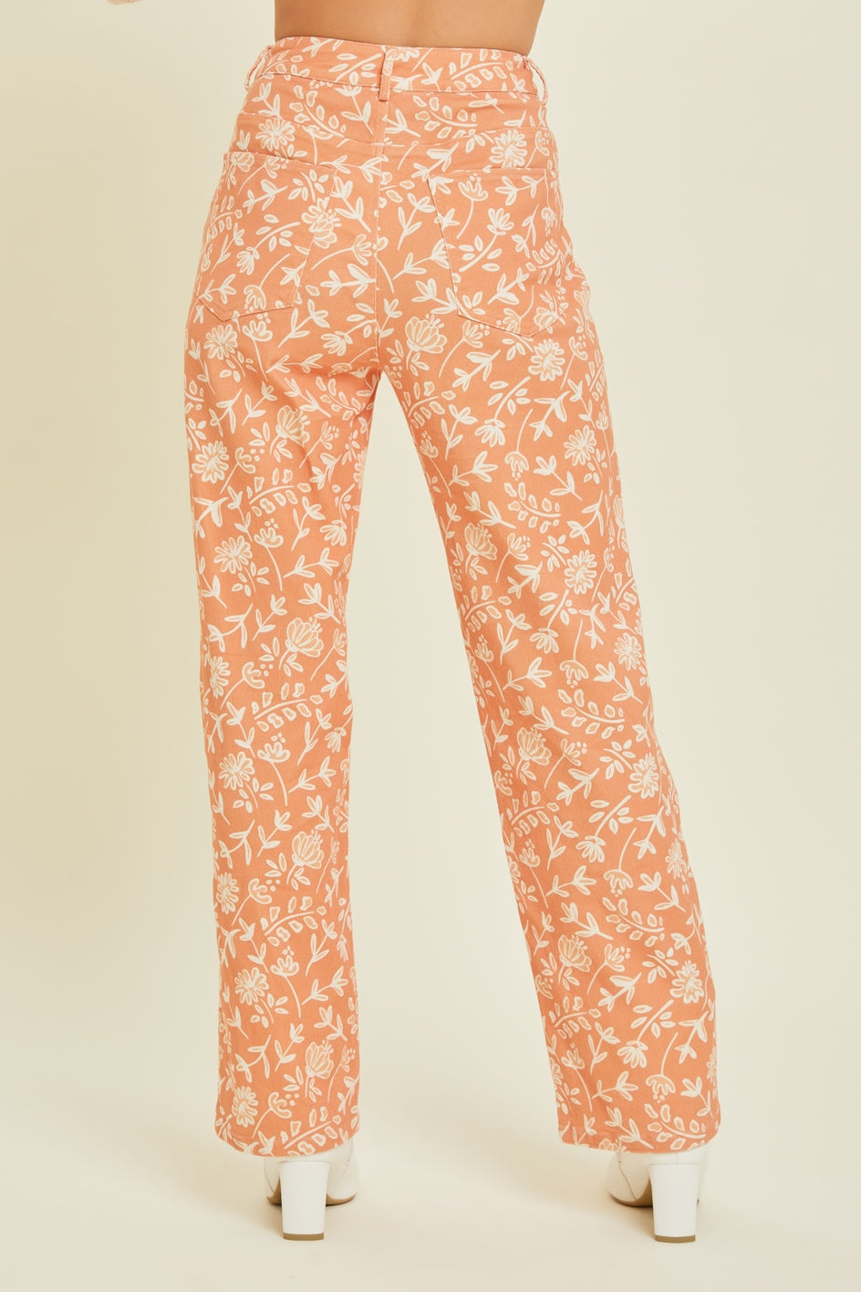 Cassie High Waist Pant - ORANGE CREAM