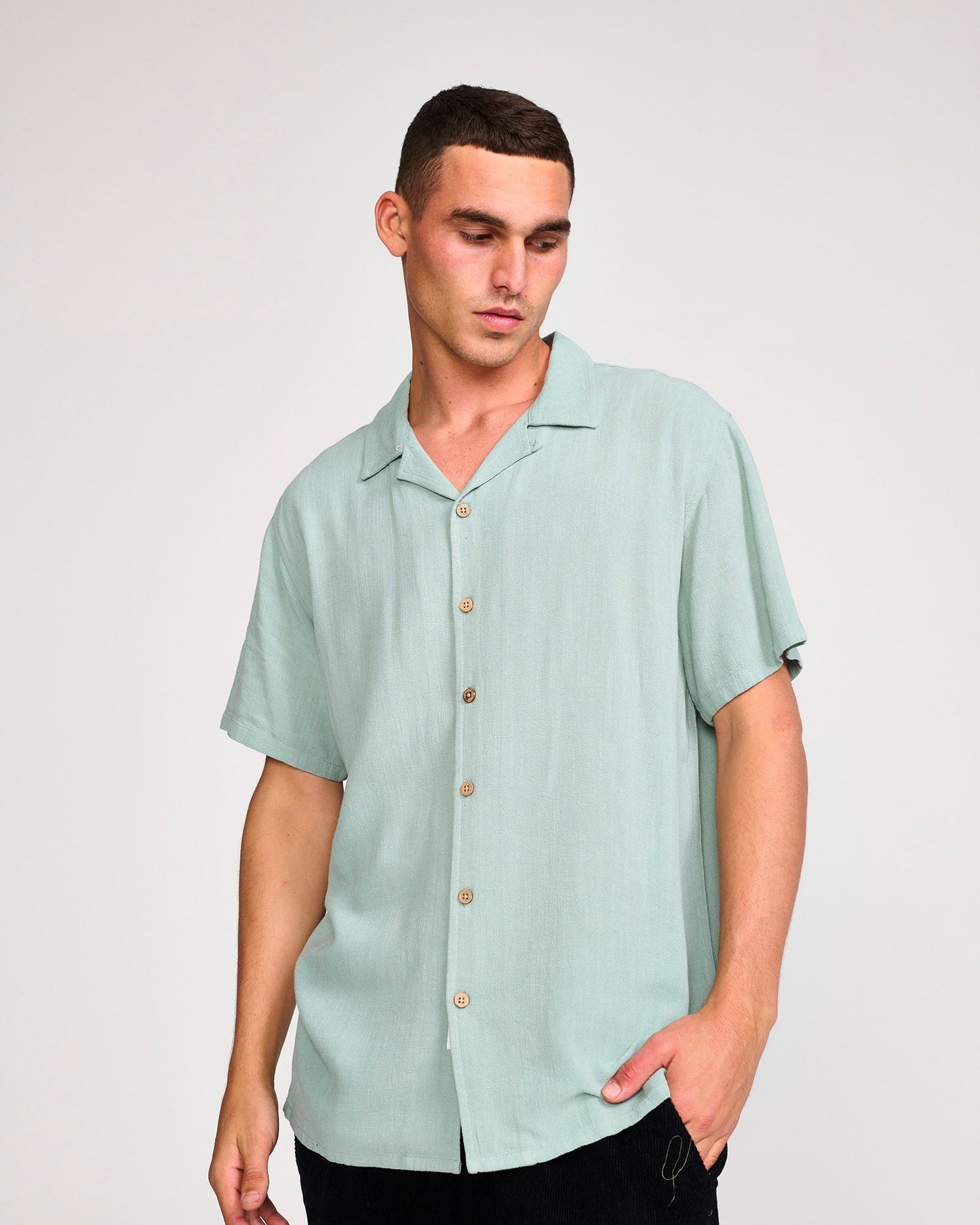 Ernie Linen Shirt - SEAGRASS