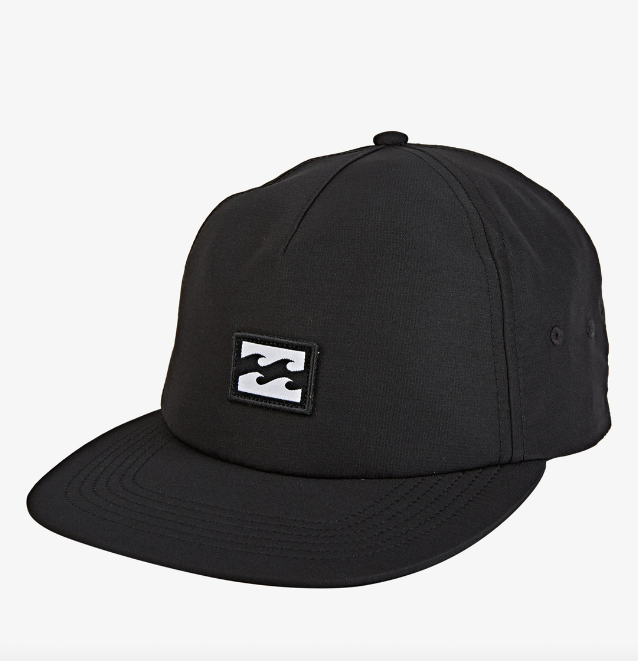 Platform 5-Panel Strapback Hat - BLACK
