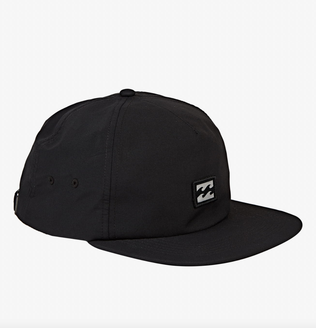 Platform 5-Panel Strapback Hat - BLACK