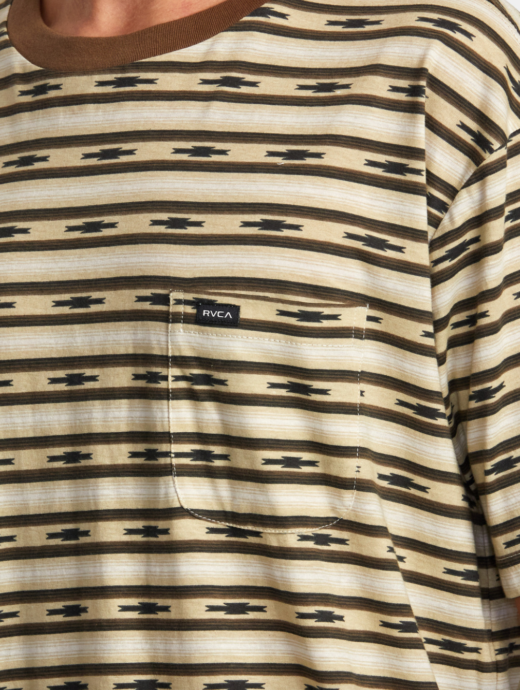 Tortuga Striped Pocket Tee - KHAKI