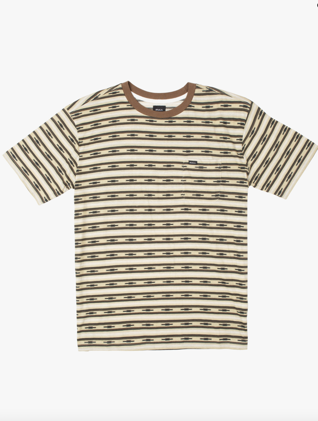 Tortuga Striped Pocket Tee - KHAKI