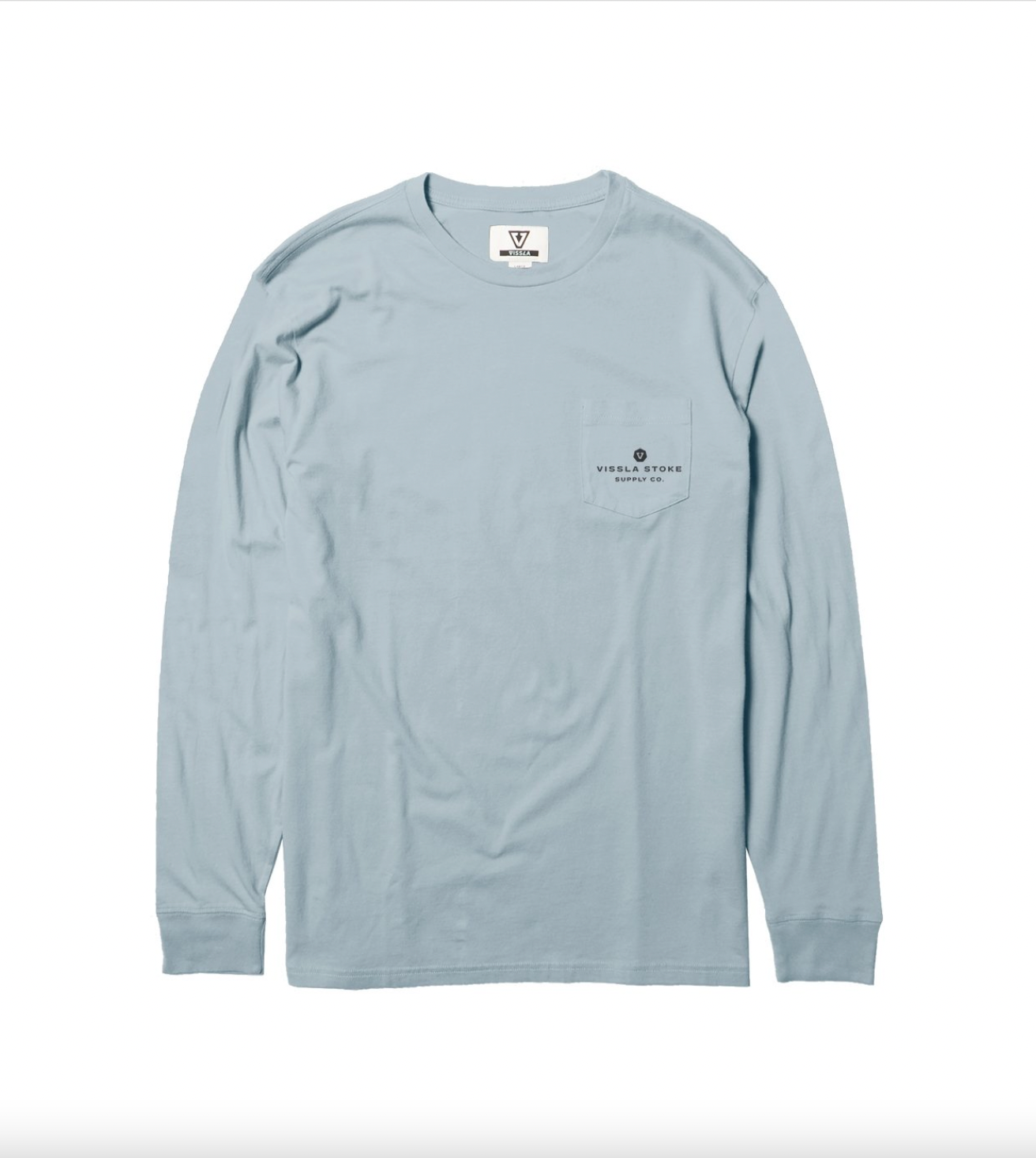 Insignia Long Sleeve Pocket Tee - ICE BLUE