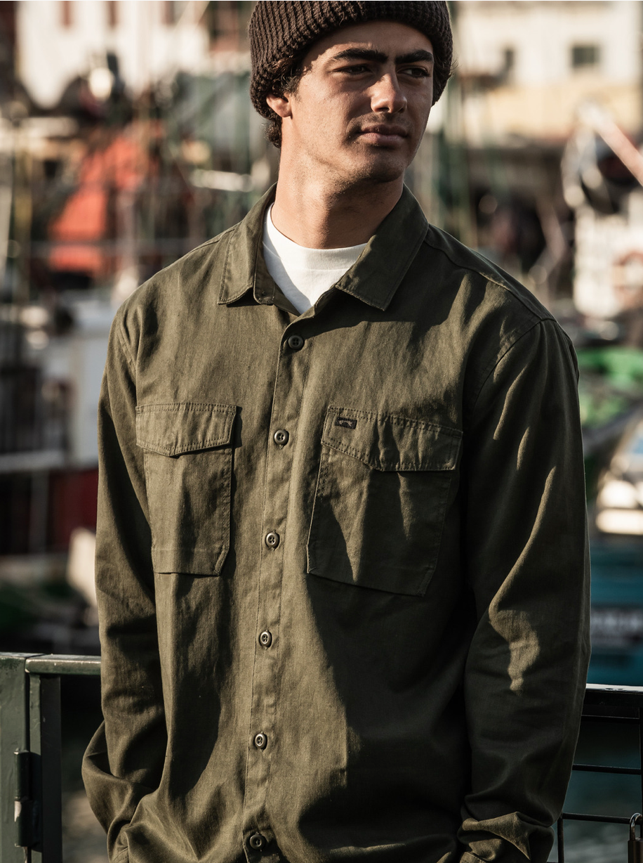 A/Div Westport Workwear Organic Long Sleeve - DARK OLIVE