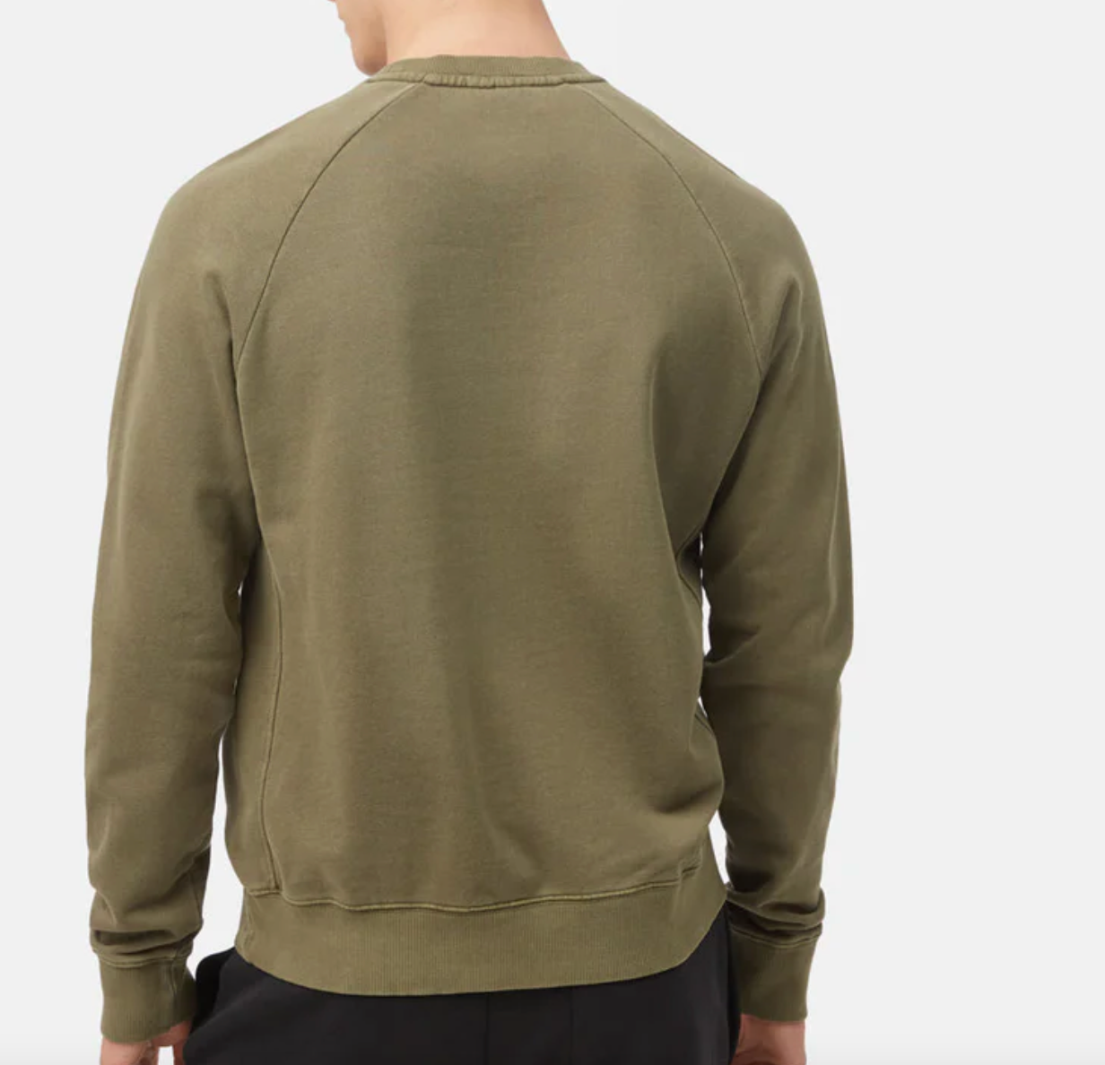 Organic French Terry Raglan Crew - OLIVE NIGHT GREEN