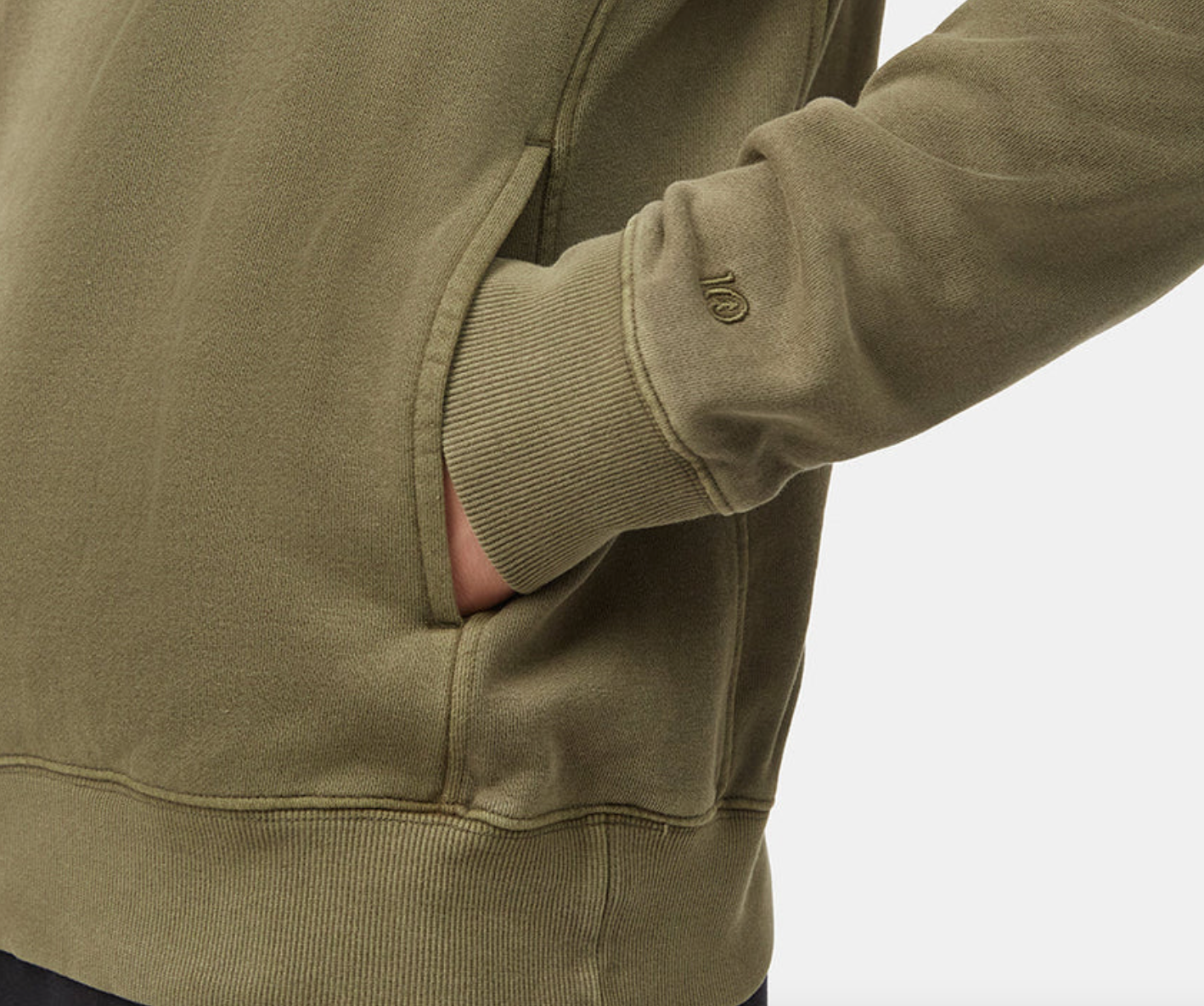 Organic French Terry Raglan Crew - OLIVE NIGHT GREEN