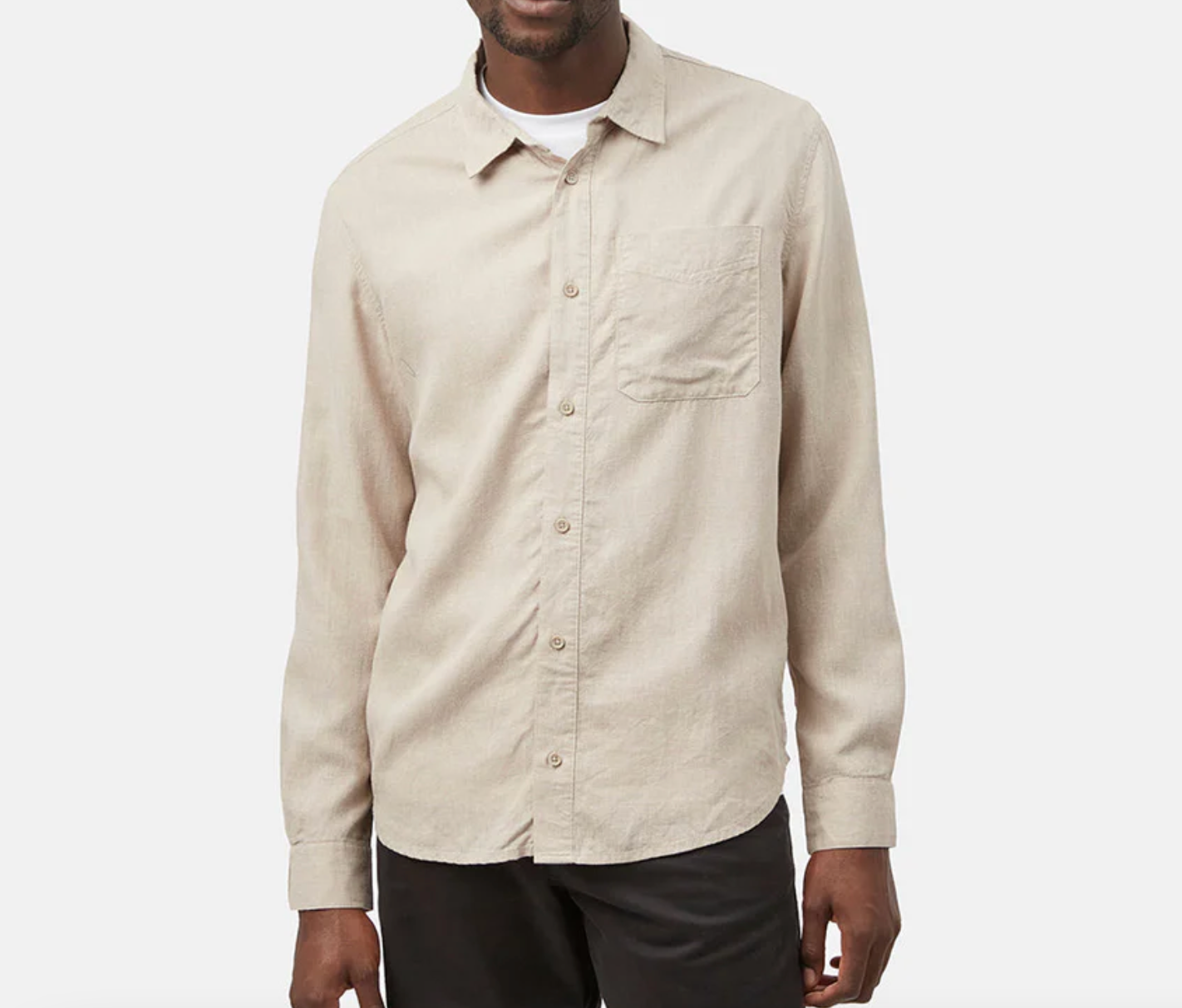 Hemp Button Front Shirt - OATMEAL