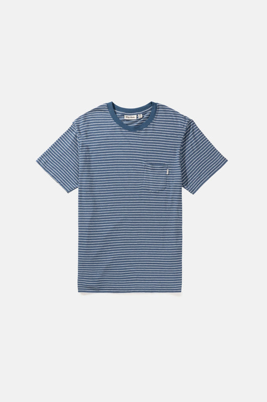 Linen Stripe Tee - SLATE