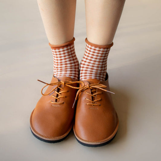 Picnic Midi Crew Socks - RUST