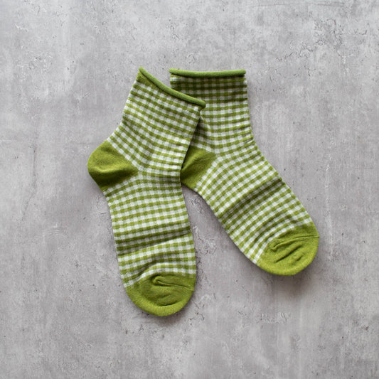 Picnic Midi Crew Socks - OLIVE