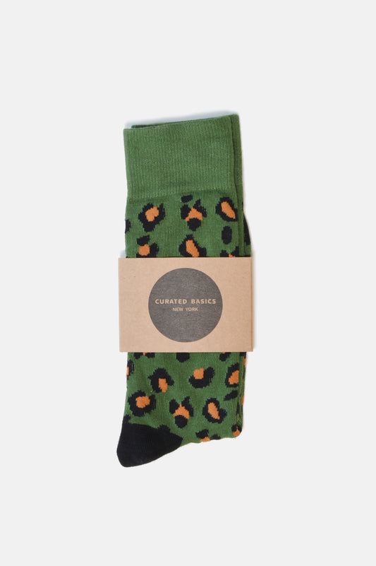 Leopard Socks - GREEN