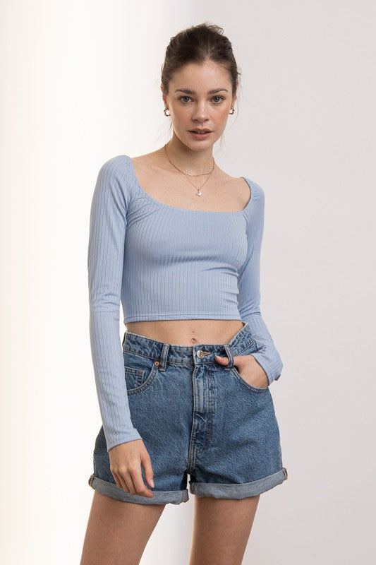 Chloe Crop Top - BLUE