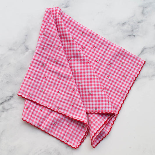 Cottage Square Scarf - CHERRY CHECKER