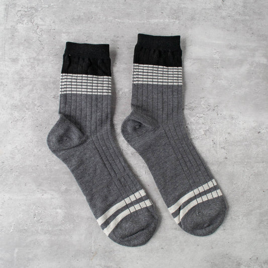 Duo Stripe Socks - BLACK/GREY