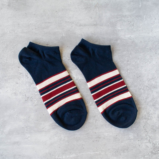 Stripe Ankle Socks - NAVY