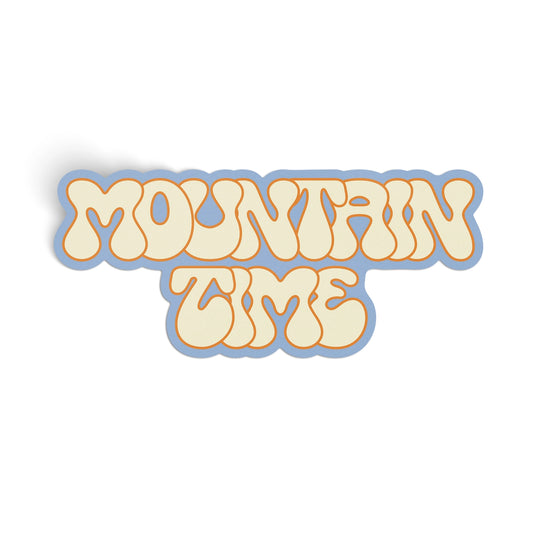 Mountain Time Retro Sticker - CREAM