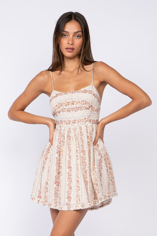 Sun Catcher Mini Dress - WHITE/PINK