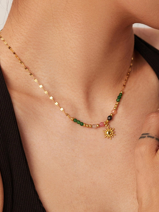 Athena Beaded Necklace - GOLD/MULTI