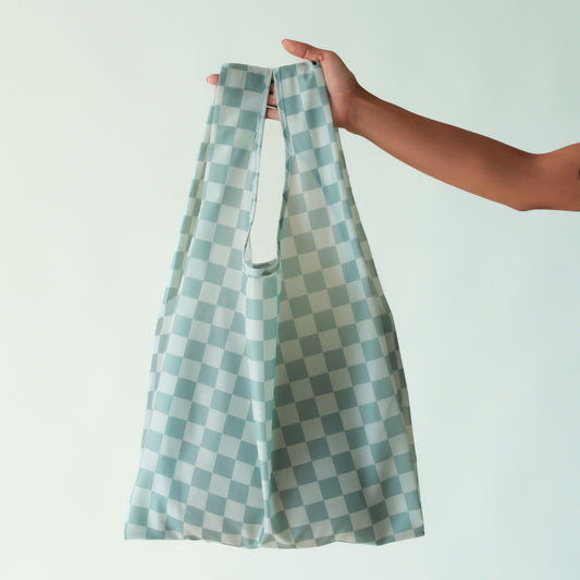 Checker Reusable Bag - LAGOON