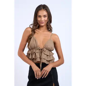 Sweetest Thing Crop Cami - MILK CHOCOLATE