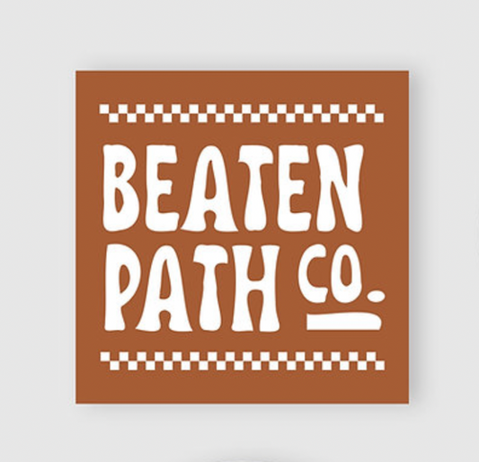 Heading West Sticker - ORANGE CHECKERS
